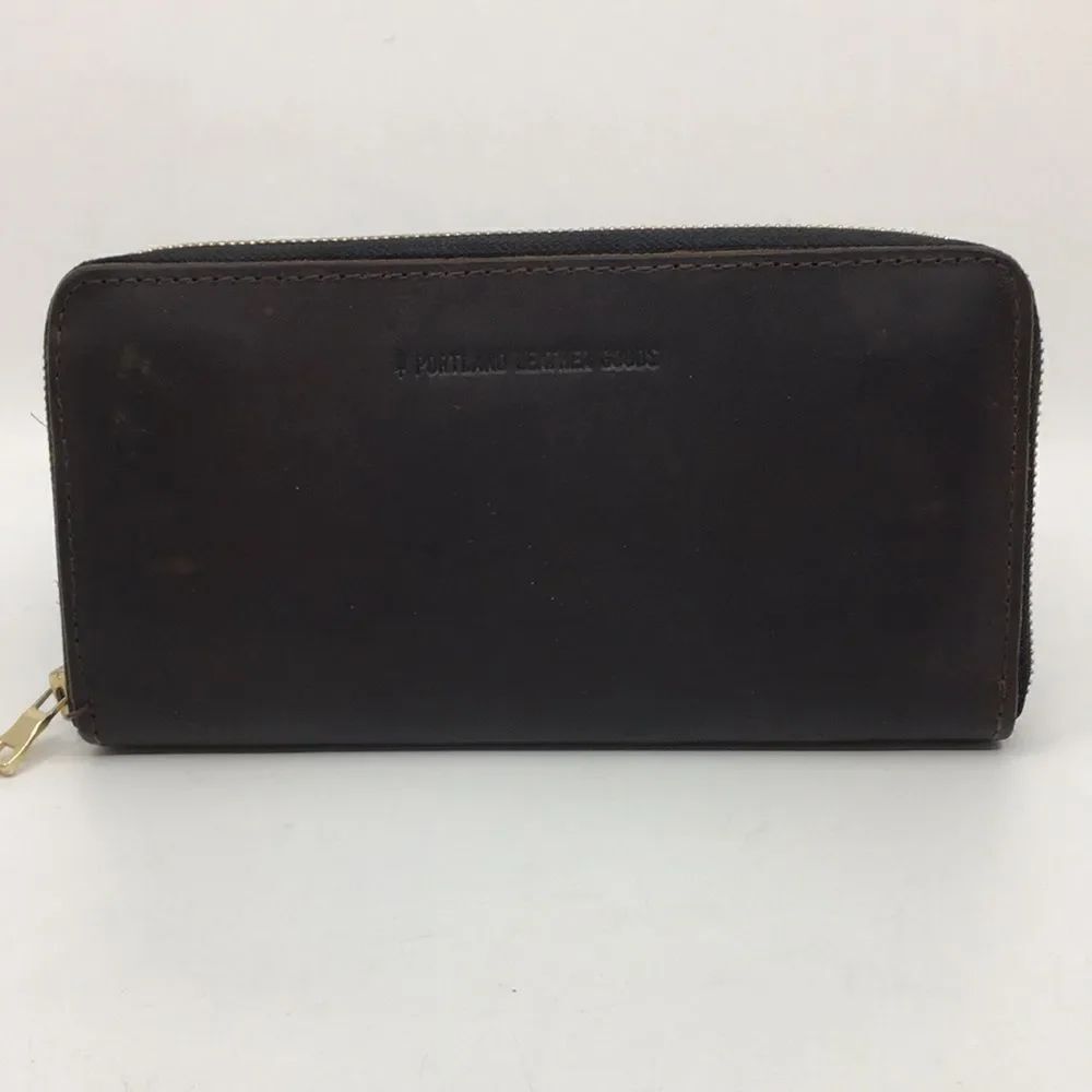 Portland Leather Goods Grizzly Zip Around Accordion Long Wallet